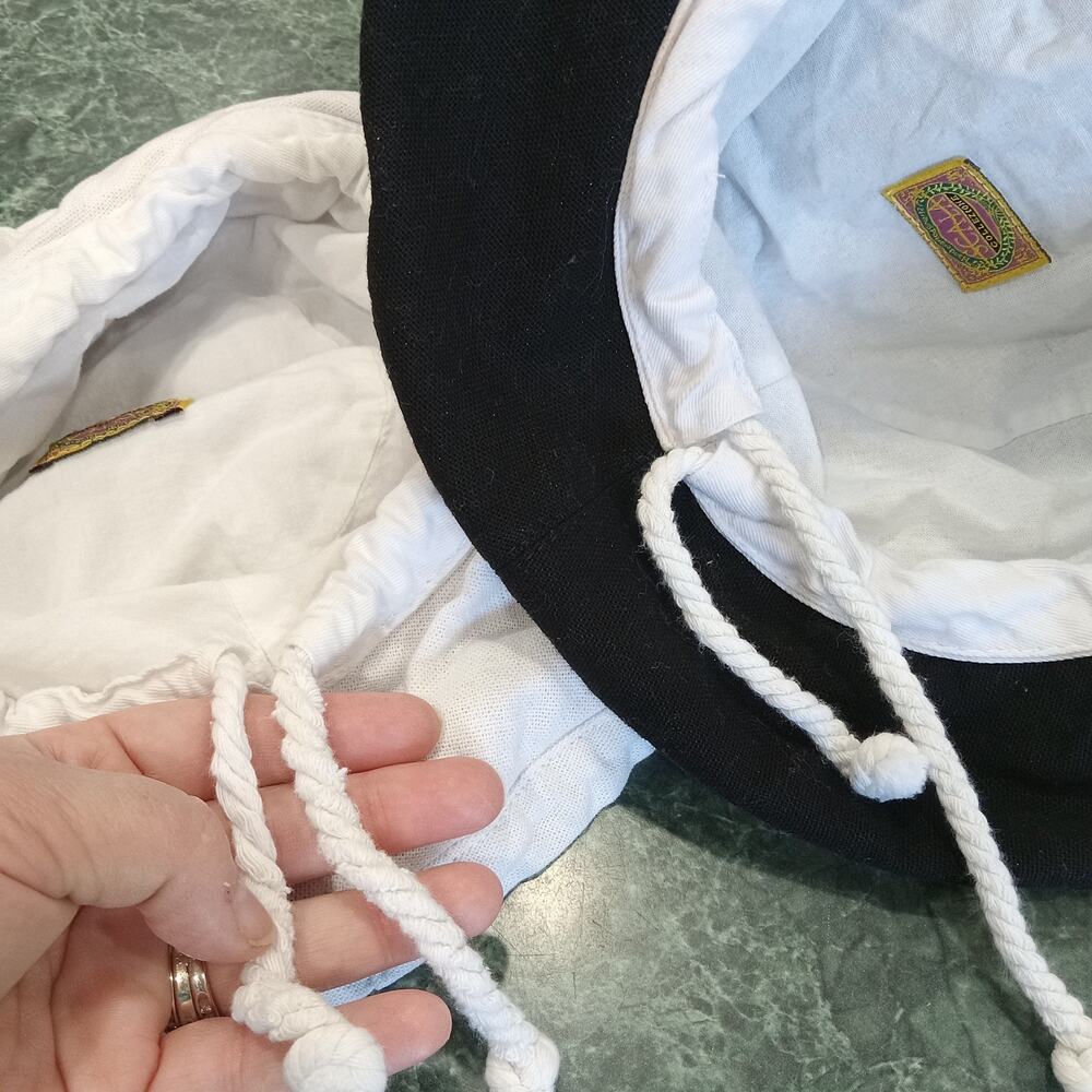 Scala Bucket Hats One Size White Black Sun Hat Beach Travel Drawstring Packable - Picture 4 of 12